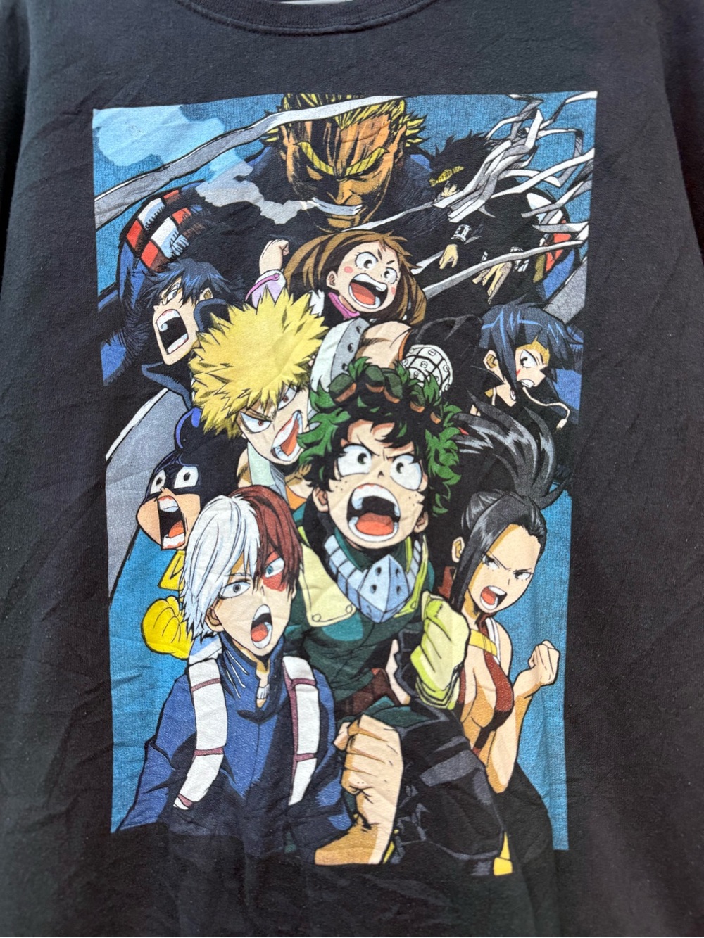 My Hero Academia Black Crewneck Sweater with Colorful Anime Graphic - Picture 2 of 5